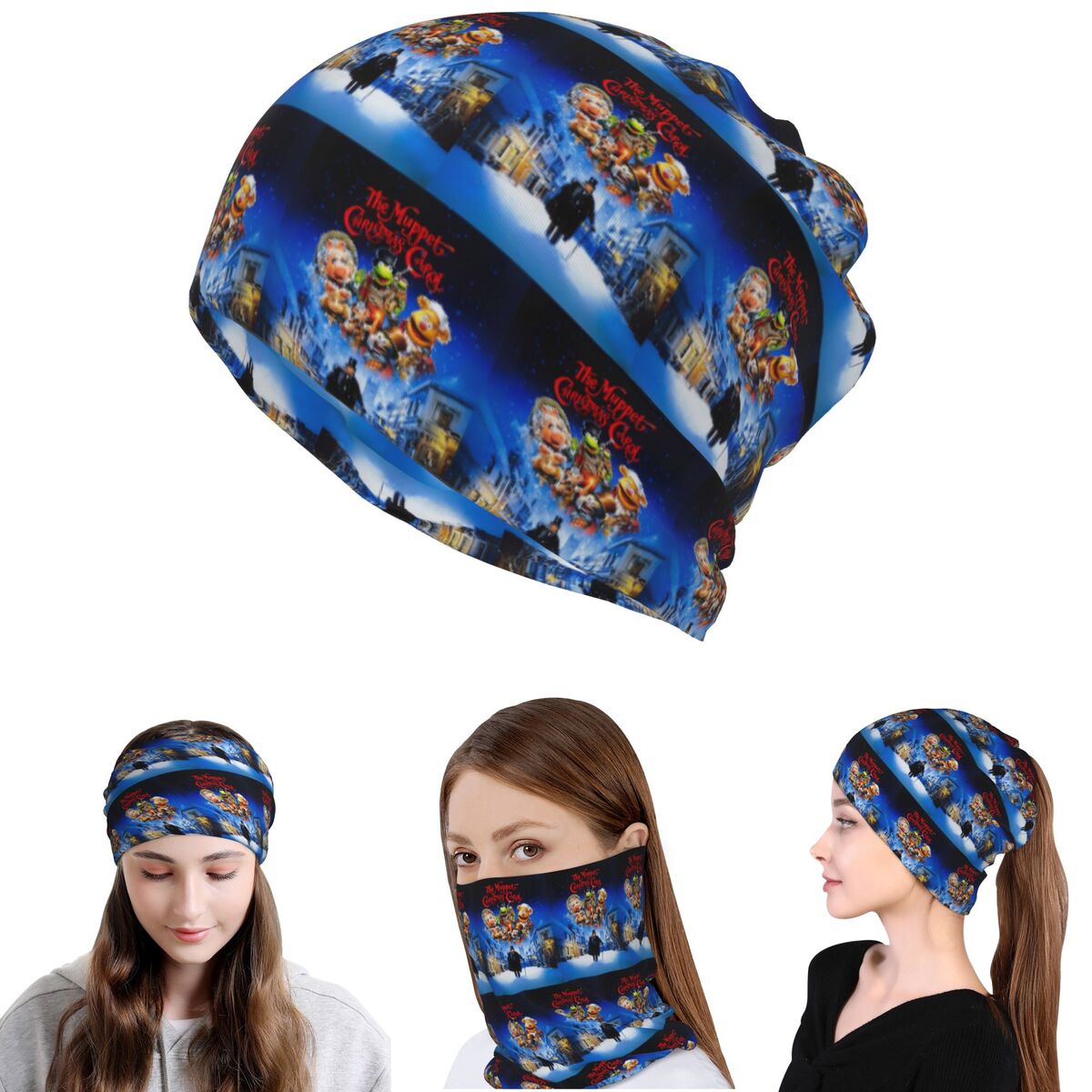 Knit Beanie Hat Warm - Muppet Christmas Carol Bandana Neck Gaiter