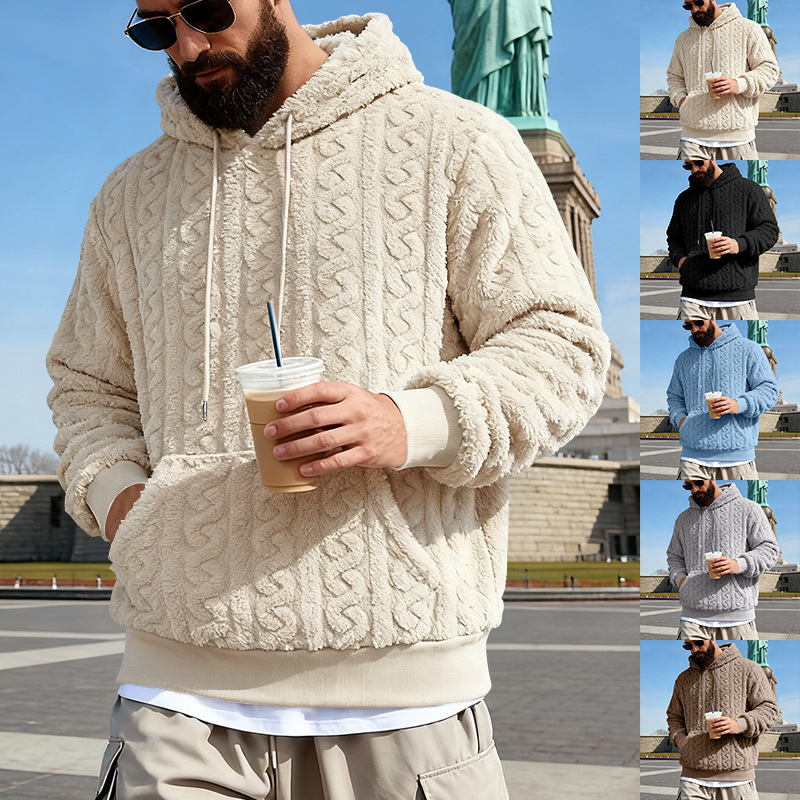 Sherpa Hoodie Fleece - Men's Fleece Hoodie Winter Warm Sherpa