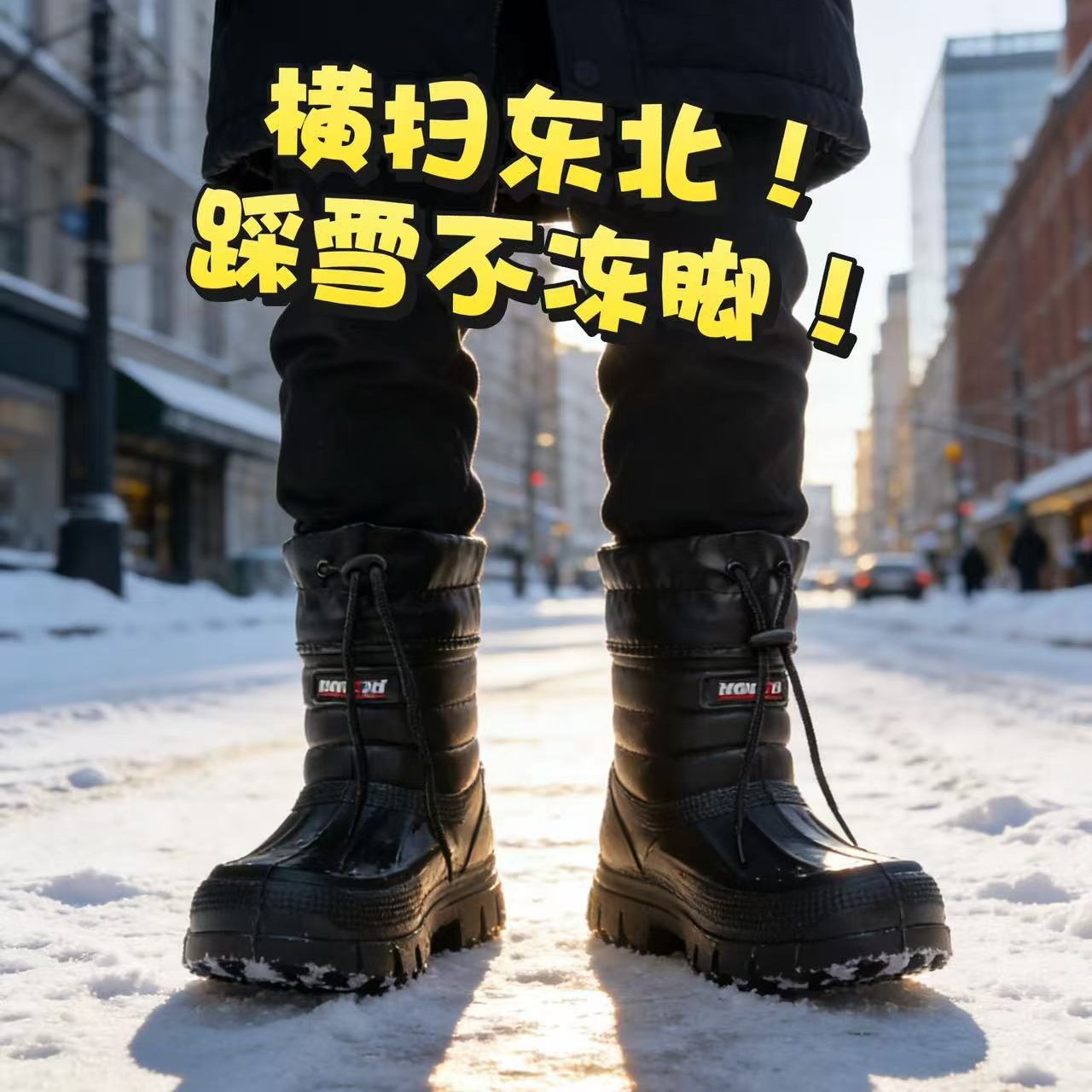 Waterproof Winter Boot - Snow boots men's new velvet warm