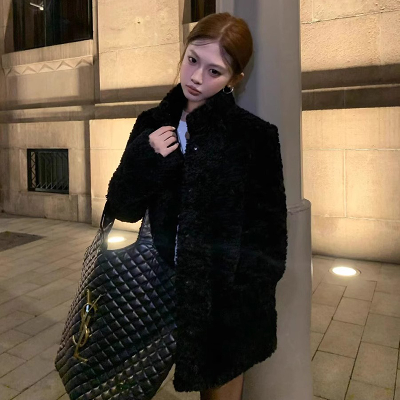 Wool Coat Peacoat - Lamb Wool Jacket Coat Woman Waisted