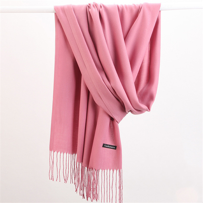 Cashmere Pashmina Wrap - Fashion Solid Color 2023 Women Scarf