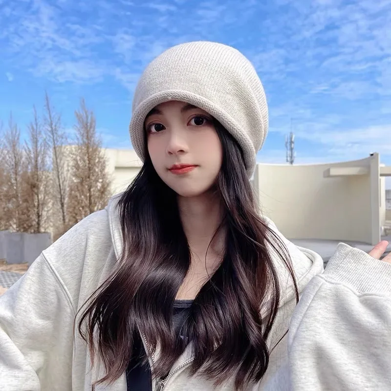 Knit Beanie Hat Warm - Knitted Bonnet Hoods Female Winter Warm