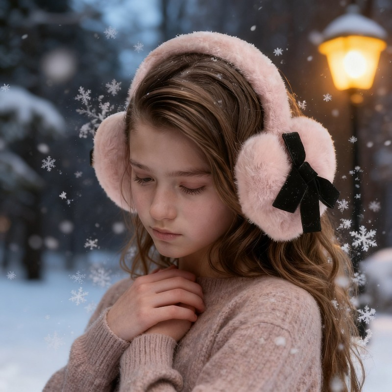 Earmuffs Foldable - 1pc Women's Winter Solid Color Ear
