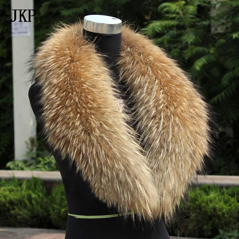 Shawl Wrap Winter - Natural Fur Collar Real raccoon fur