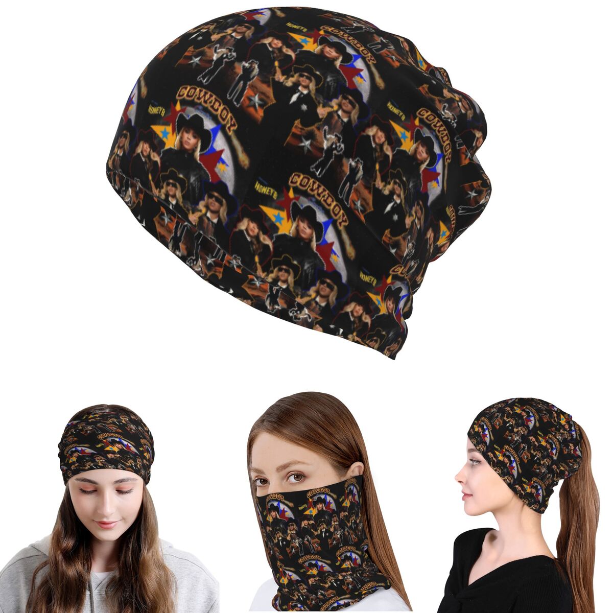 Knit Beanie Hat Warm - Cowboy Carter Beyonce New Album Bandana