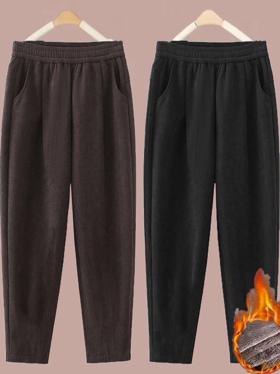 Corduroy Pant Warm - Thickened Straight Leg Pants Women's Corduroy