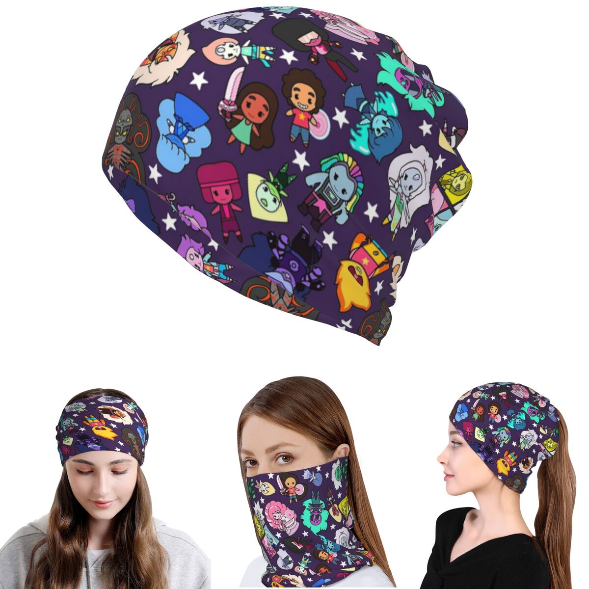 Knit Beanie Hat Warm - Crystal Gems Steven Universe Bandana Neck