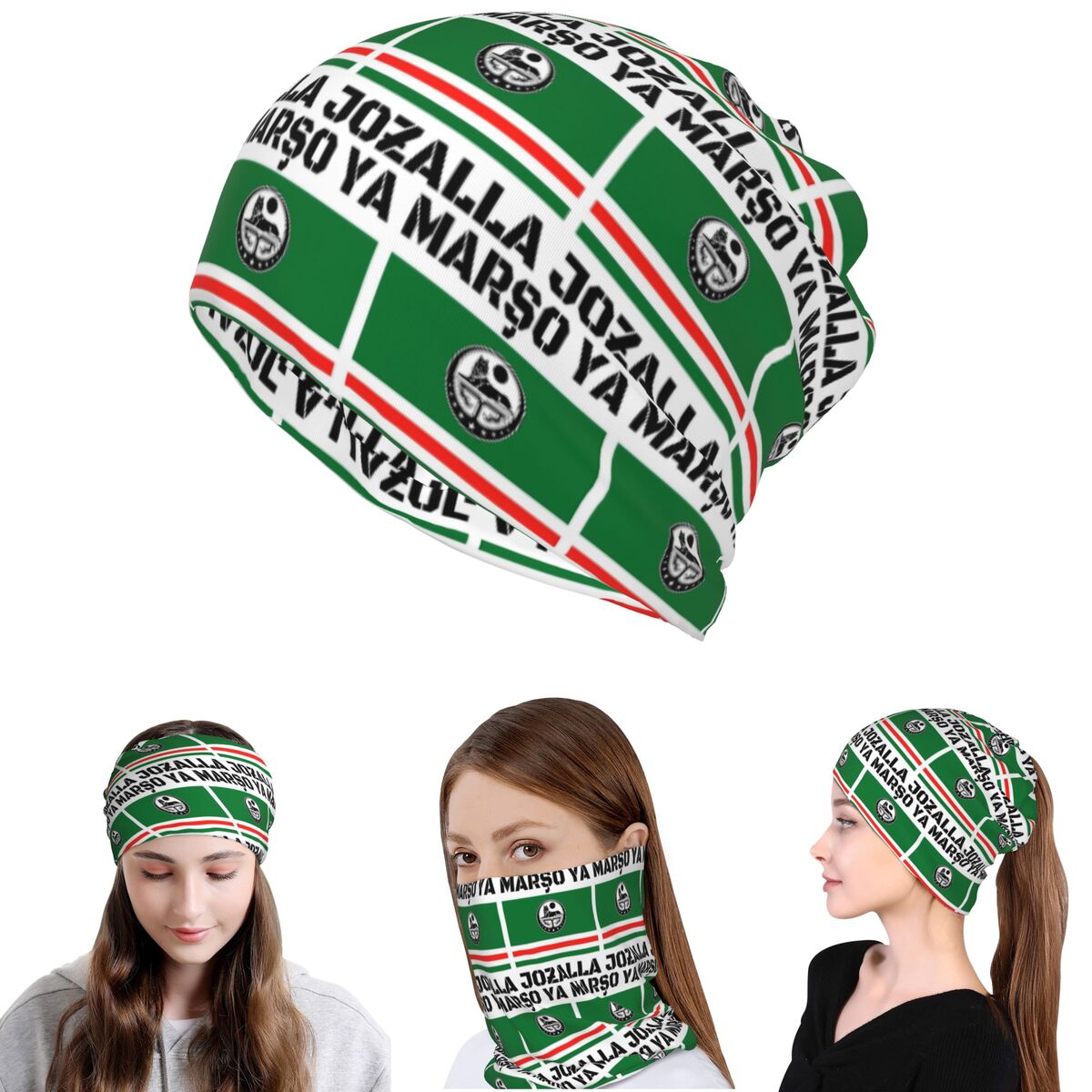 Knit Beanie Hat Warm - Marso Ya Jozalla Ichkeria Flag Bandana