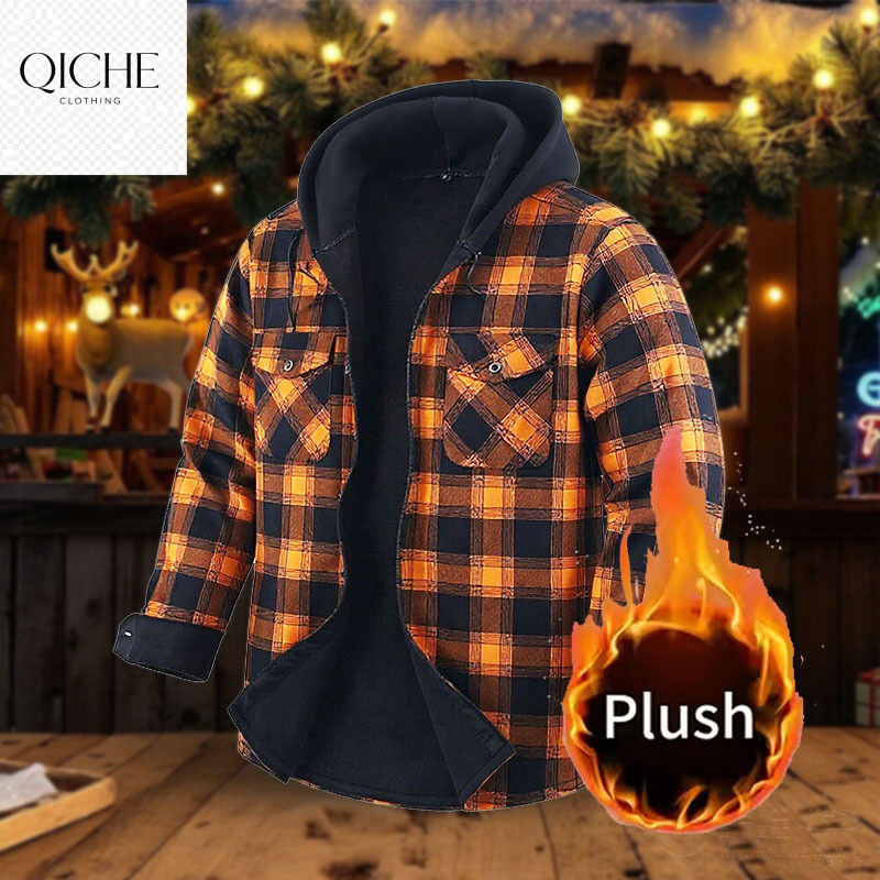 Flannel Shirt Lined - QICHE Fleece Lined Thick Flannel Shirt