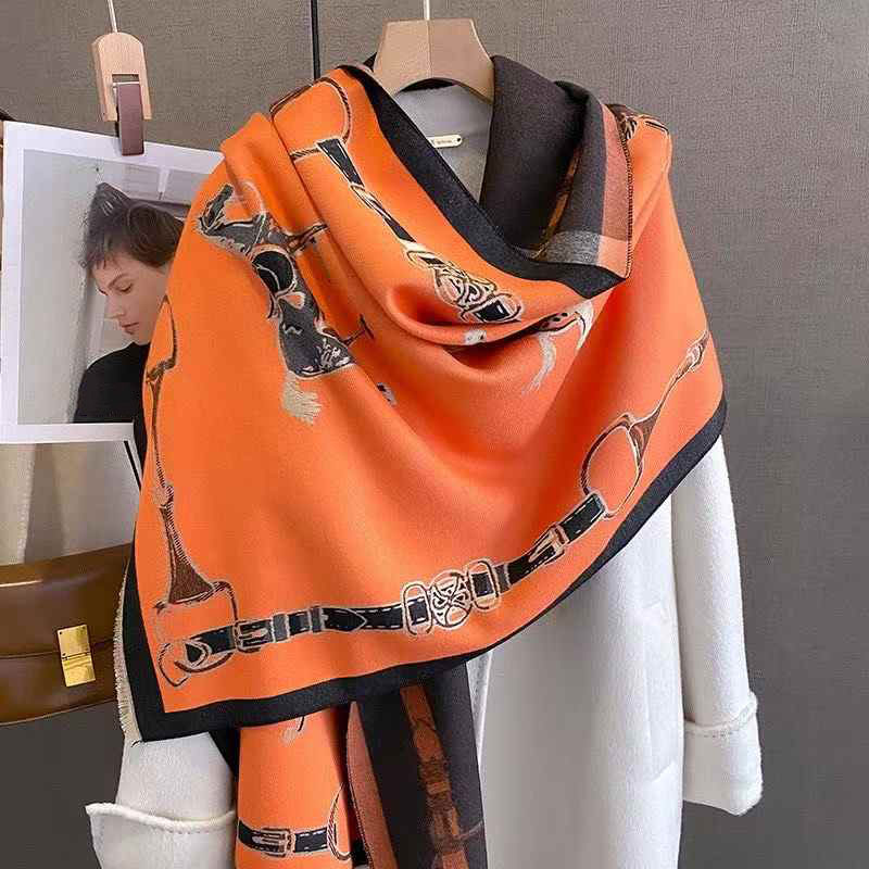 Shawl Wrap Winter - Retro Rider Horse Imitation Cashmere Scarf