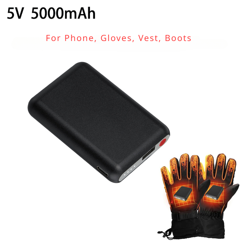 Heated Vest Battery - 5V 5000mAh Heated Gloves Battery Power