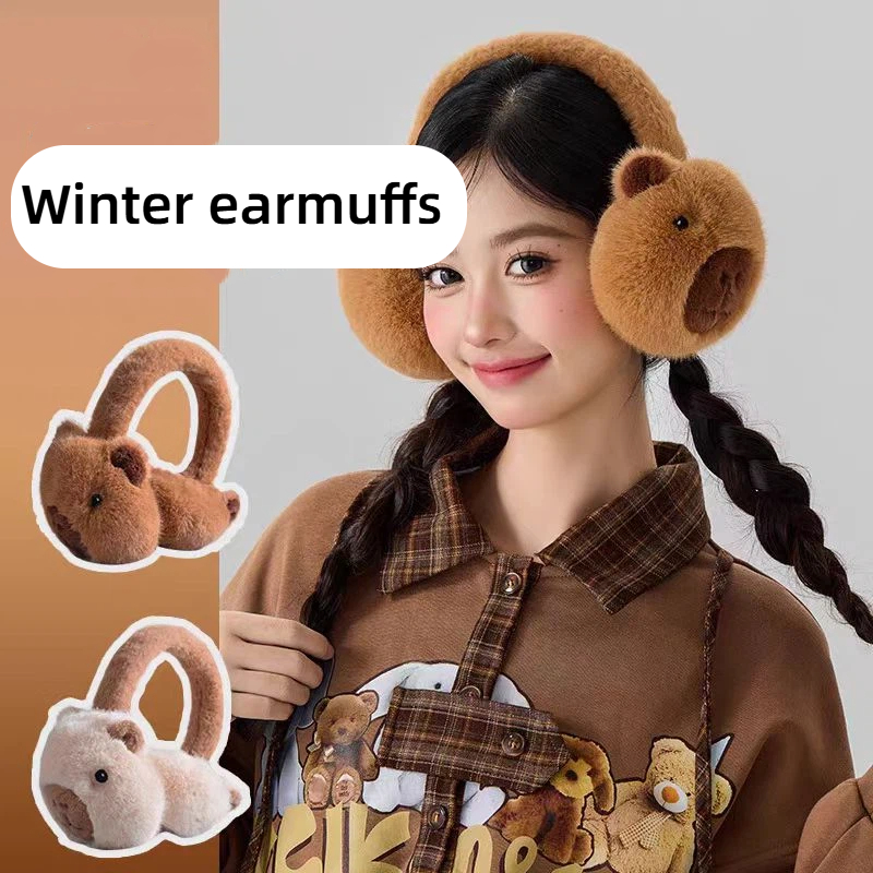 Earmuffs Foldable - Cute Capibala Earmuffs Cartoon Dolphin Plush