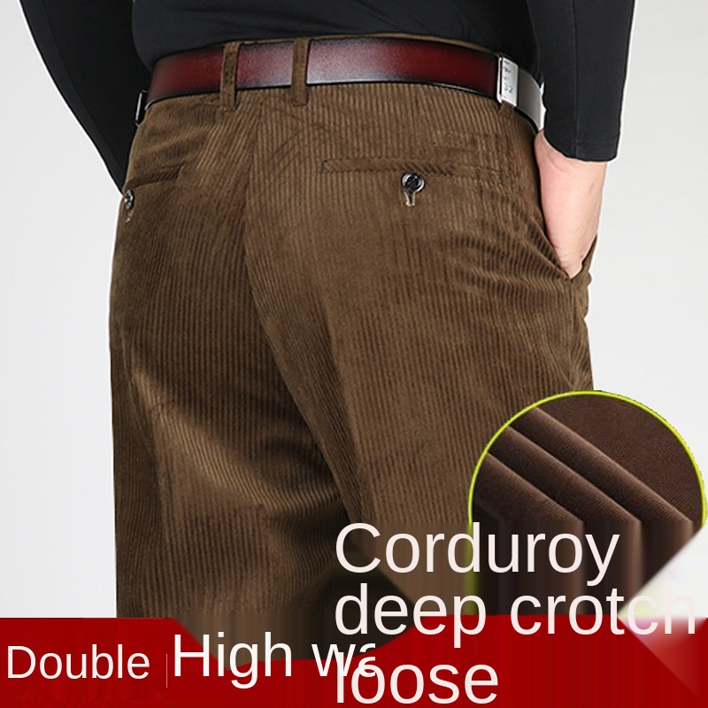 Corduroy Pant Warm - Double Pleated Corduroy Pants Men Black