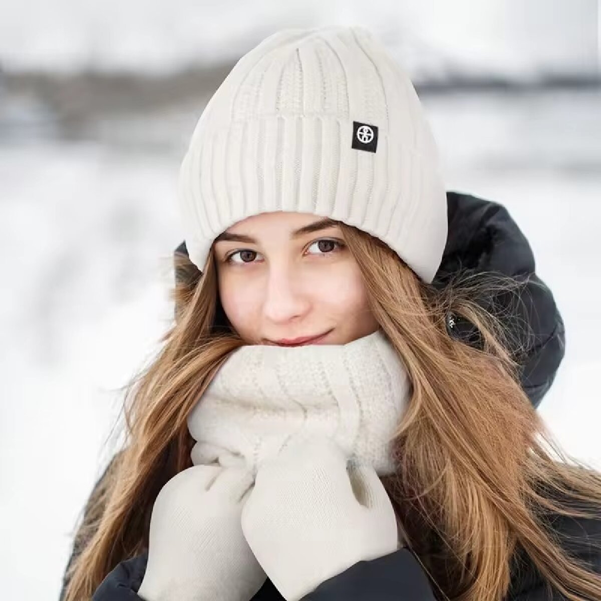 Wool Scarf Men - 3pcs Winter Beanie Hat Gloves Snood