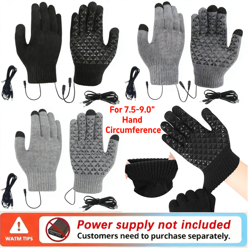 Touch Screen Gloves - 5-1Pairs USB Heated Knitted Gloves Touch