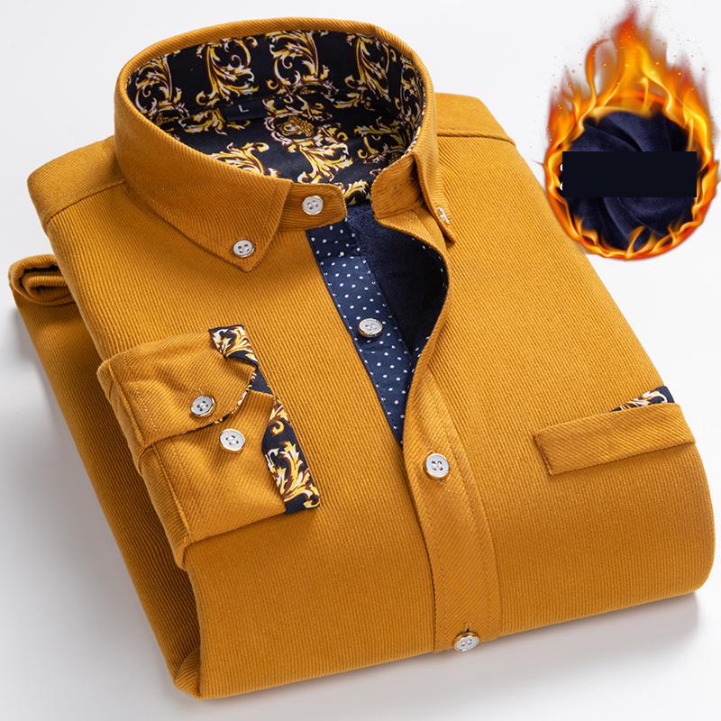 Flannel Shirt Lined - Thermal Men's Heavyweight Corduroy Flannel Lined