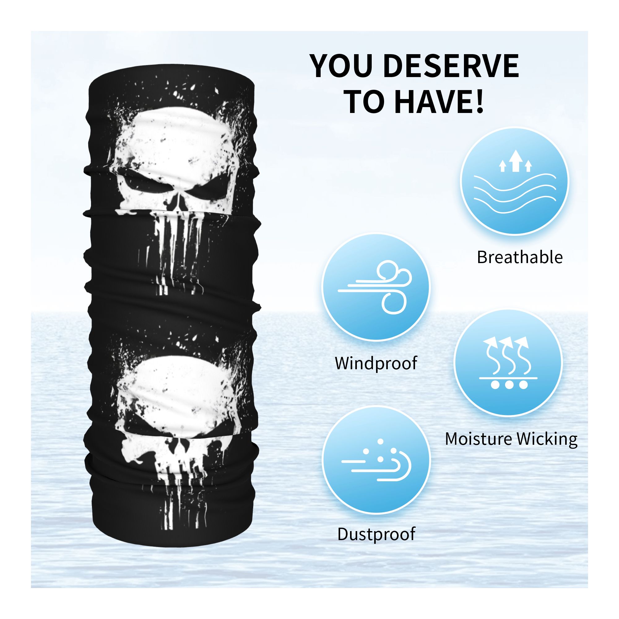 Custom Skeleton Skull Bandana  - Neck Gaiter Fleece recension och pris