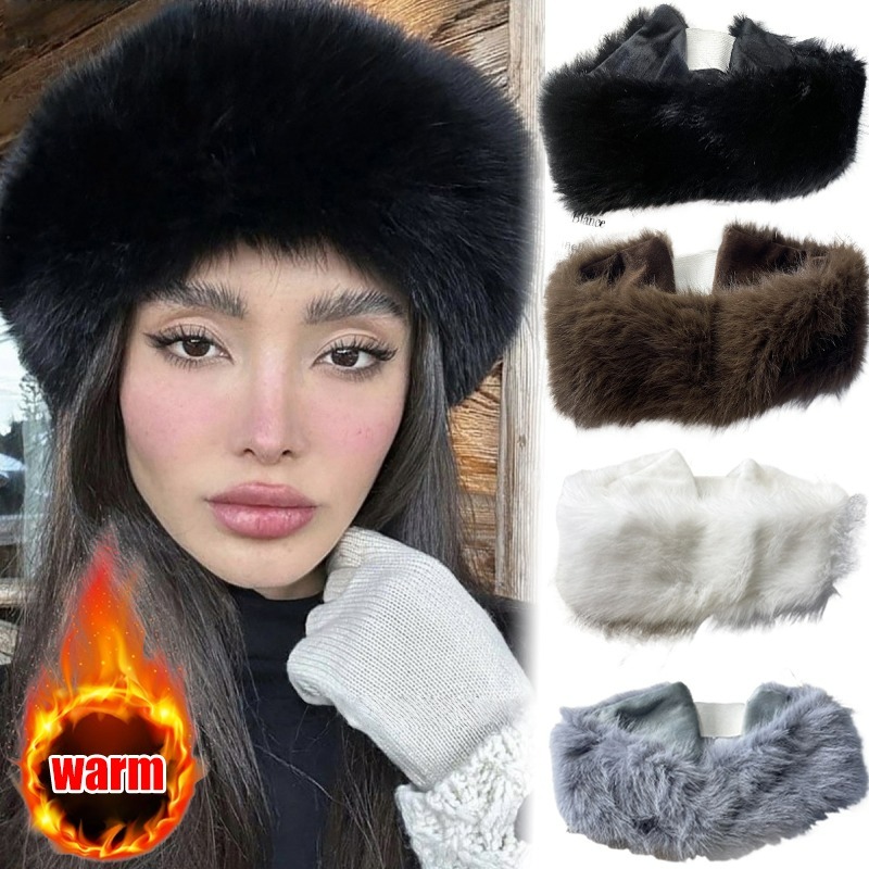 Wide Band Fur Headband Winter  - Fleece Ear Warmer Band recension och pris