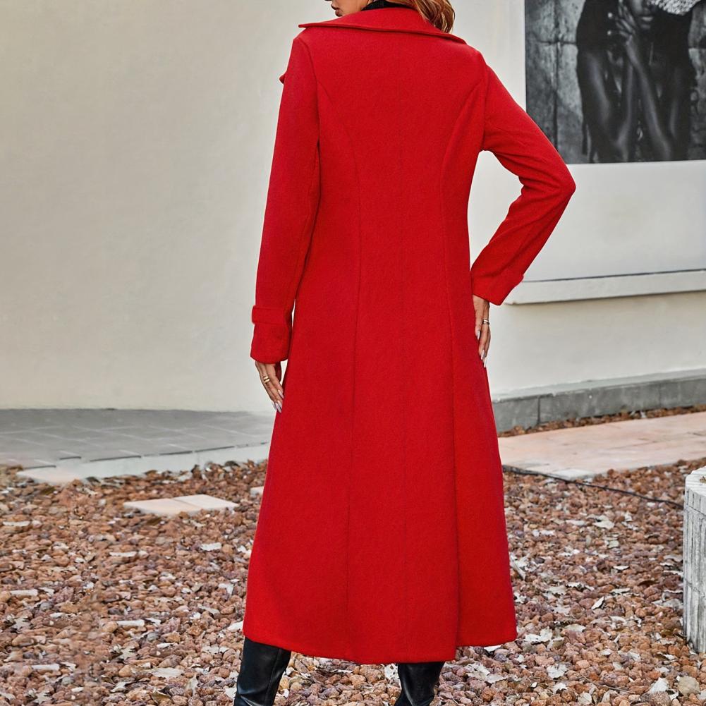 Women's Long Wool Coat Double- - Wool Coat Peacoat recension och pris