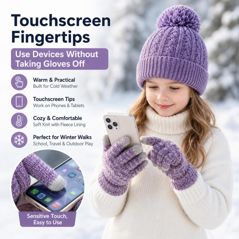 Kids Winter Knit Hat Touchscre - Touch Screen Gloves recension och pris