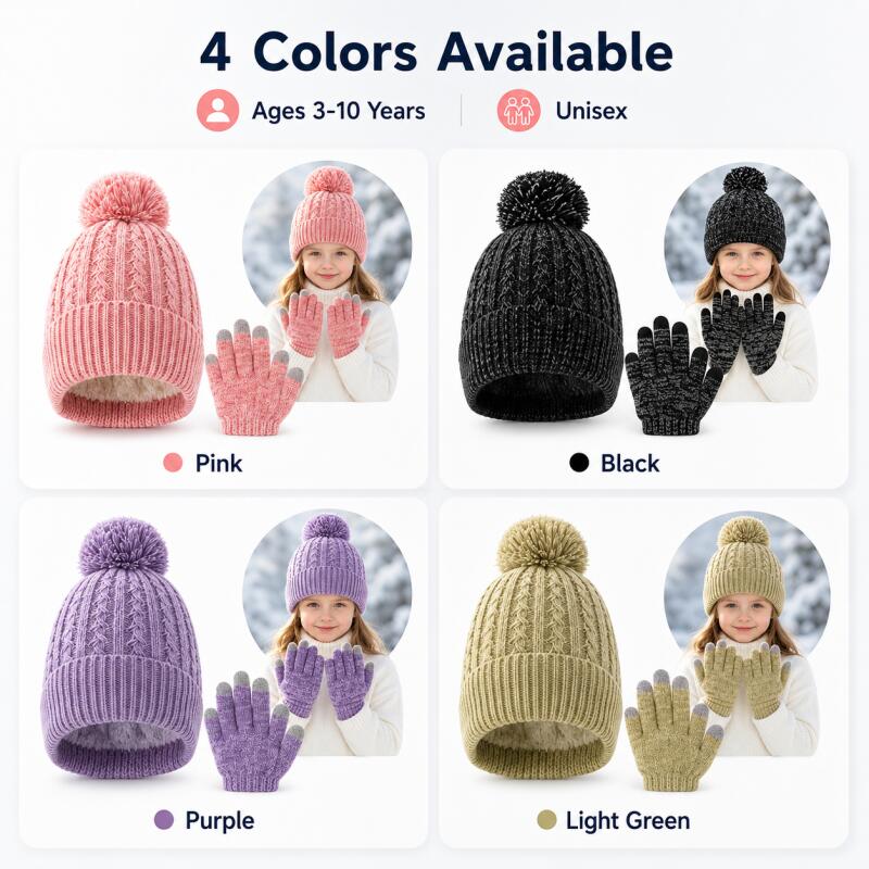 Kids Winter Knit Hat Touchscre - Touch Screen Gloves recension och pris
