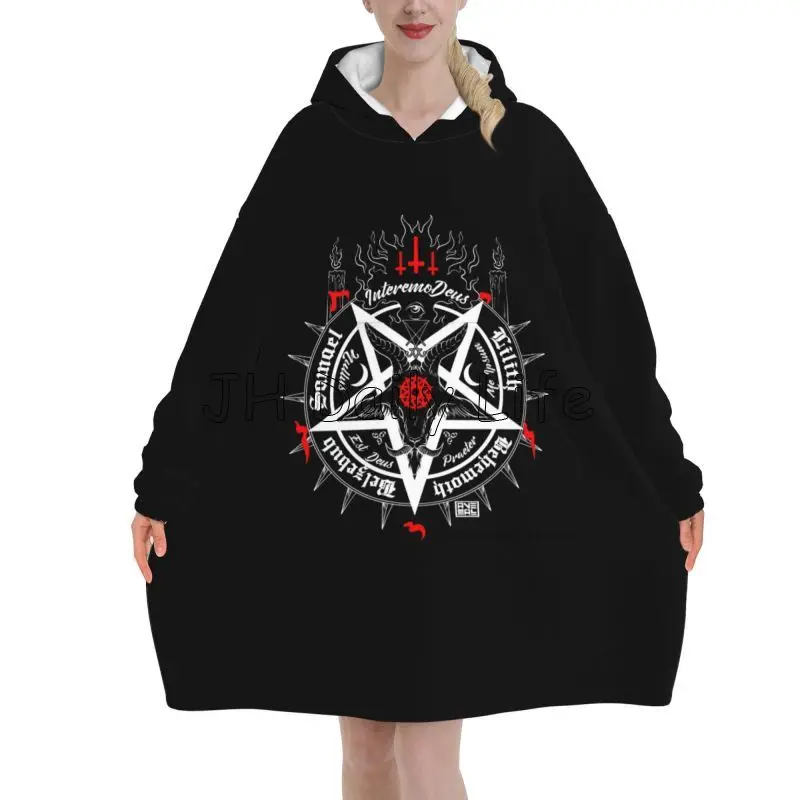 Black Satan Skull Dead Head My - Sherpa Hoodie Fleece recension och pris