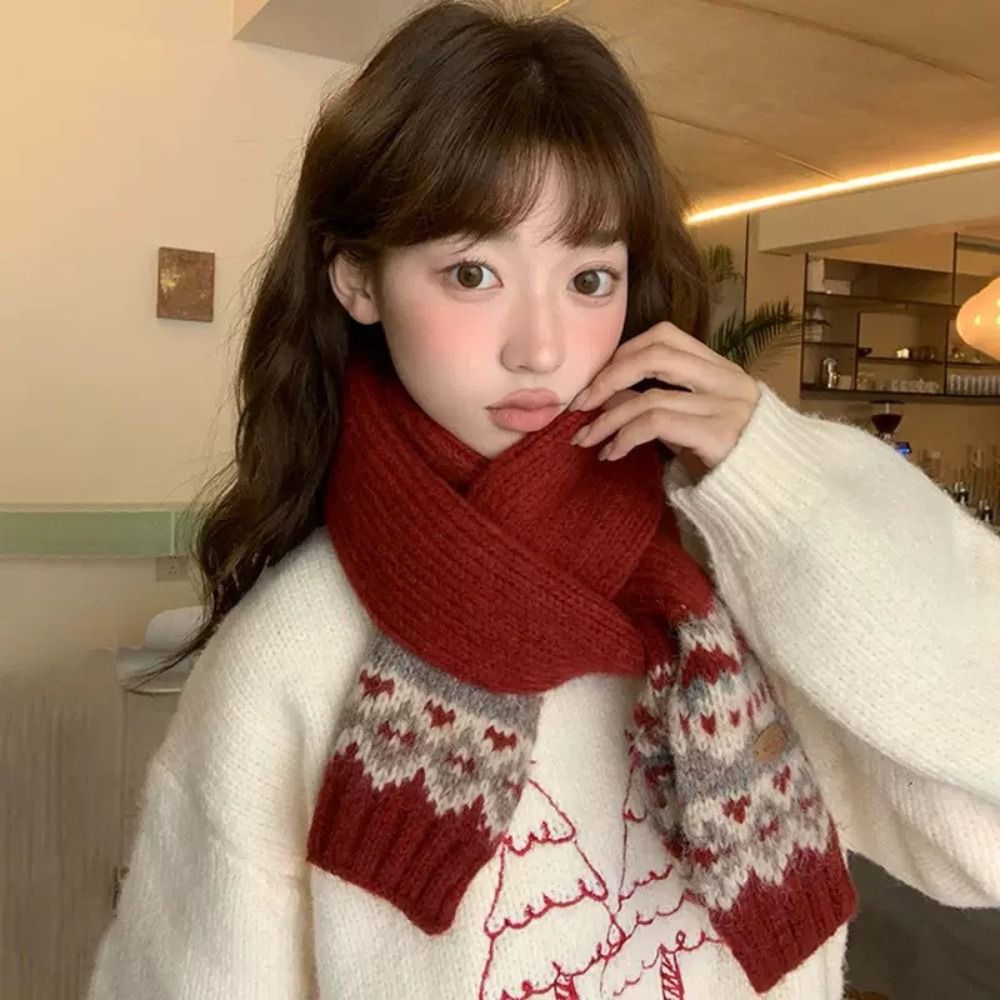 Classic Wool Jacquard Knitted  - Wool Scarf Men recension och pris