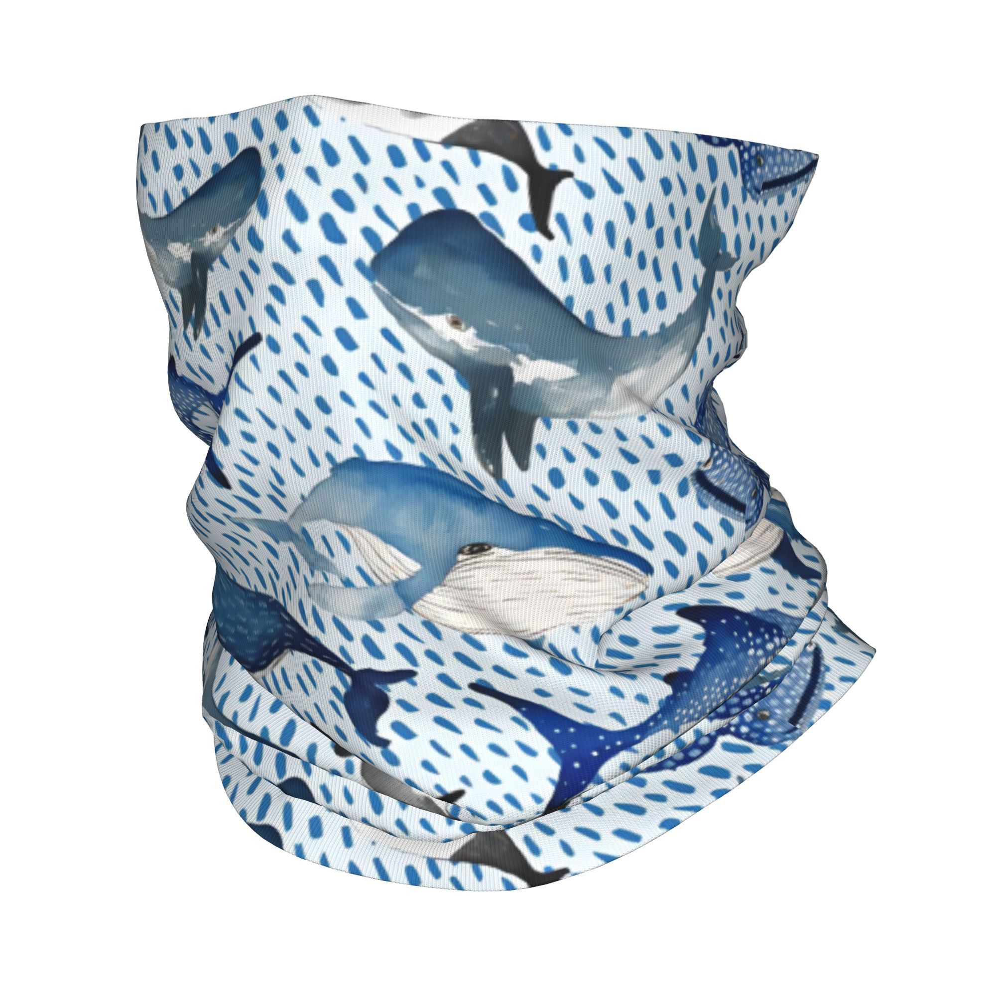 Custom Blue Watercolour Shark  - Neck Gaiter Fleece recension och pris