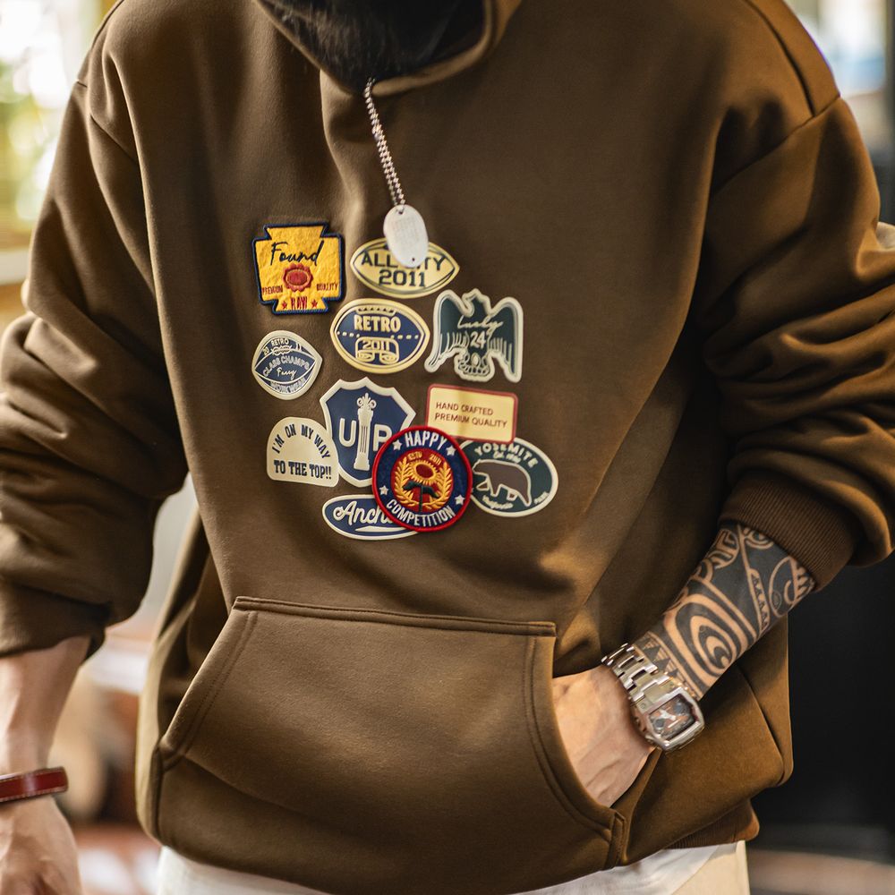 Maden Vintage Men's Embroidere - Sherpa Hoodie Fleece recension och pris