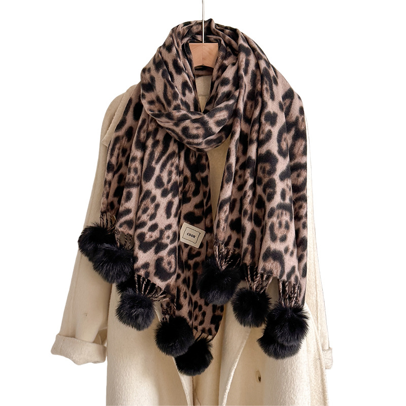 New Luxury Winter Leopard Two- - Cashmere Pashmina Wrap recension och pris