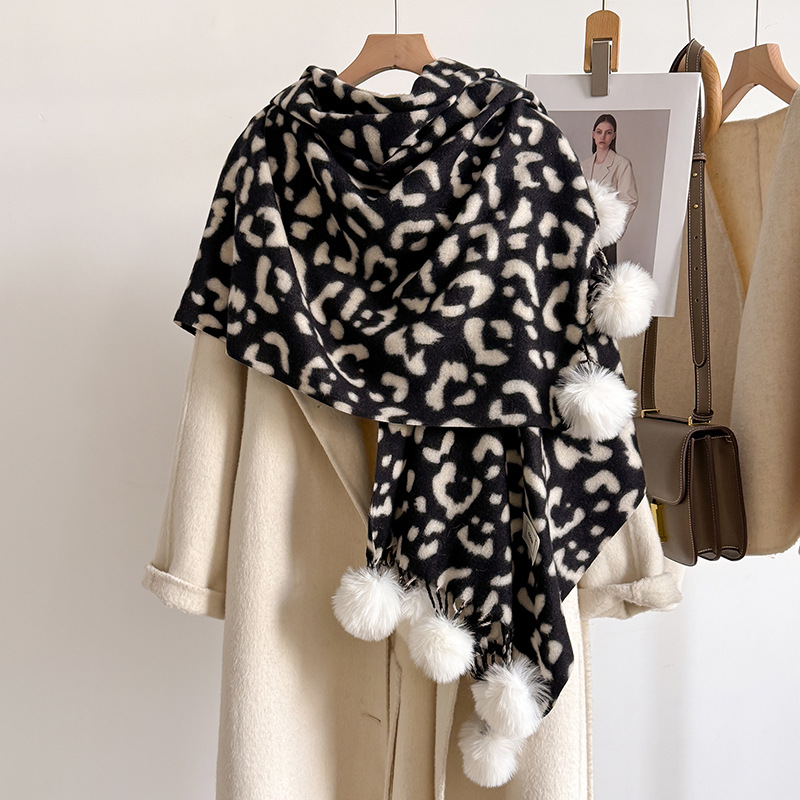New Luxury Winter Leopard Two- - Cashmere Pashmina Wrap recension och pris
