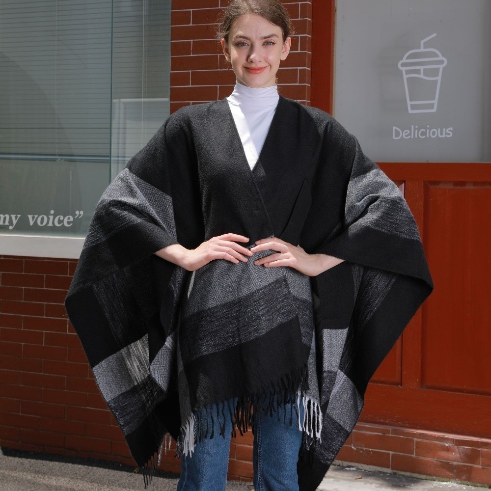 Warm Coat Plaid Design Travel  - Shawl Wrap Winter recension och pris