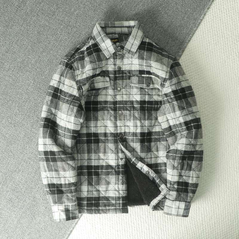 Fall Winter Men's Plaid Flanne - Flannel Shirt Lined recension och pris