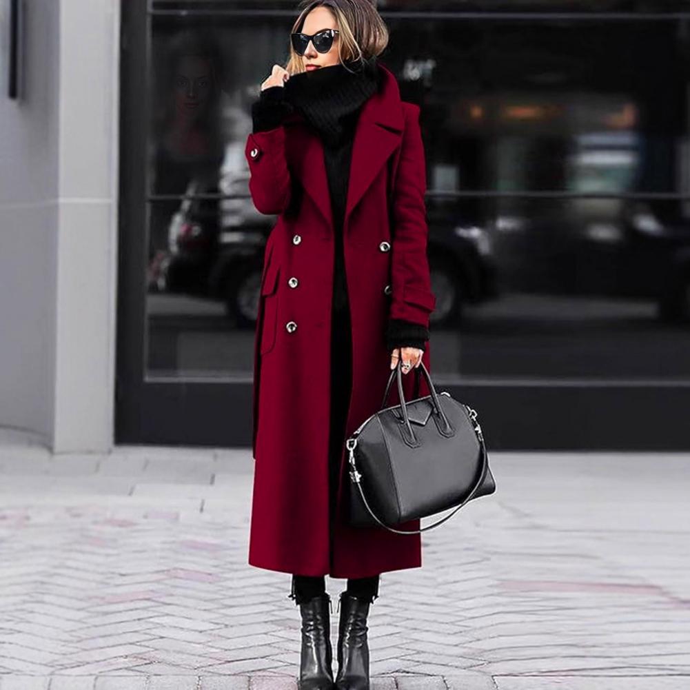 Long Sleeve Coat Women Coat Wo - Wool Coat Peacoat recension och pris
