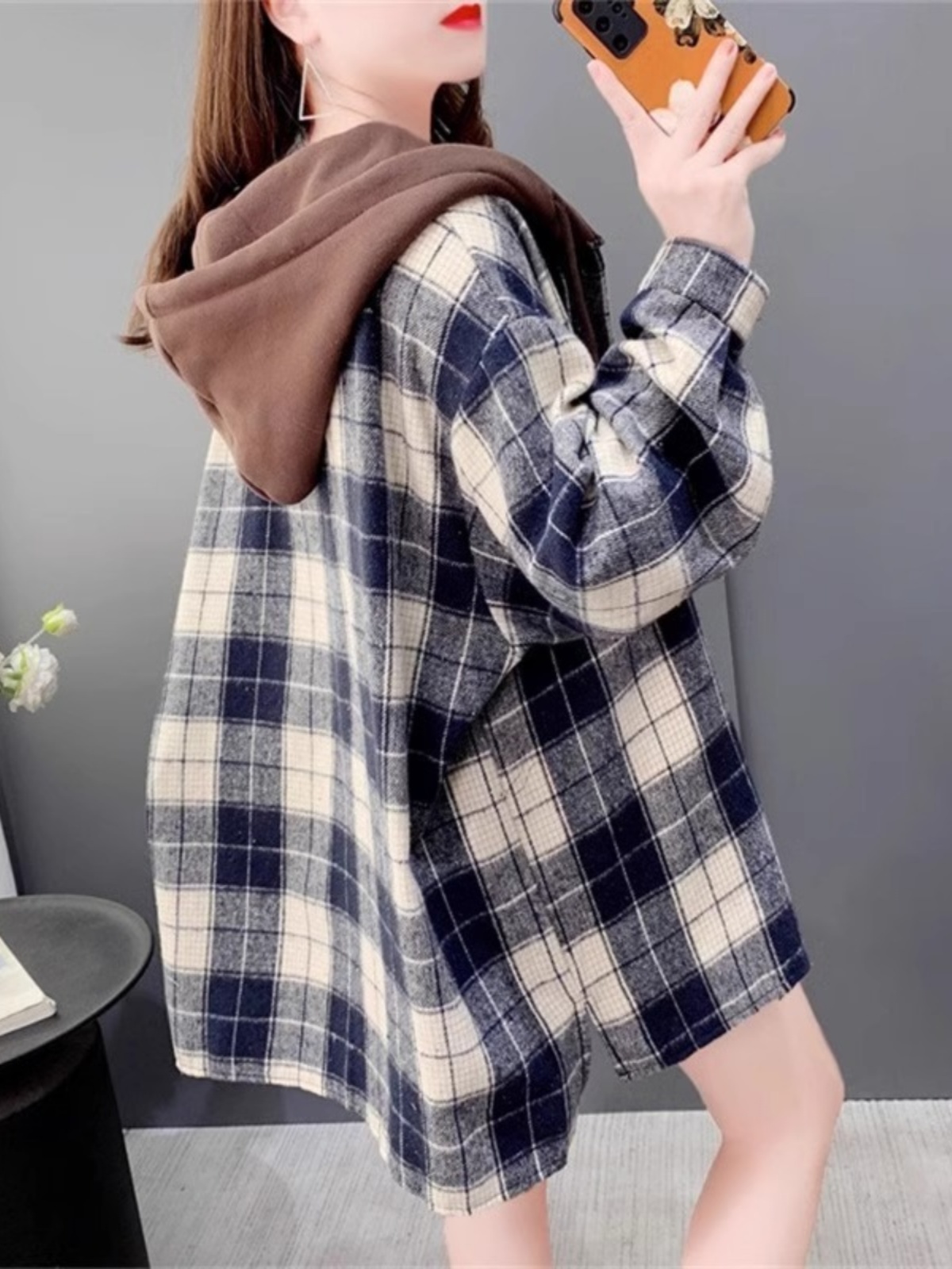 Women's Oversized Plaid Flanne - Flannel Shirt Lined recension och pris