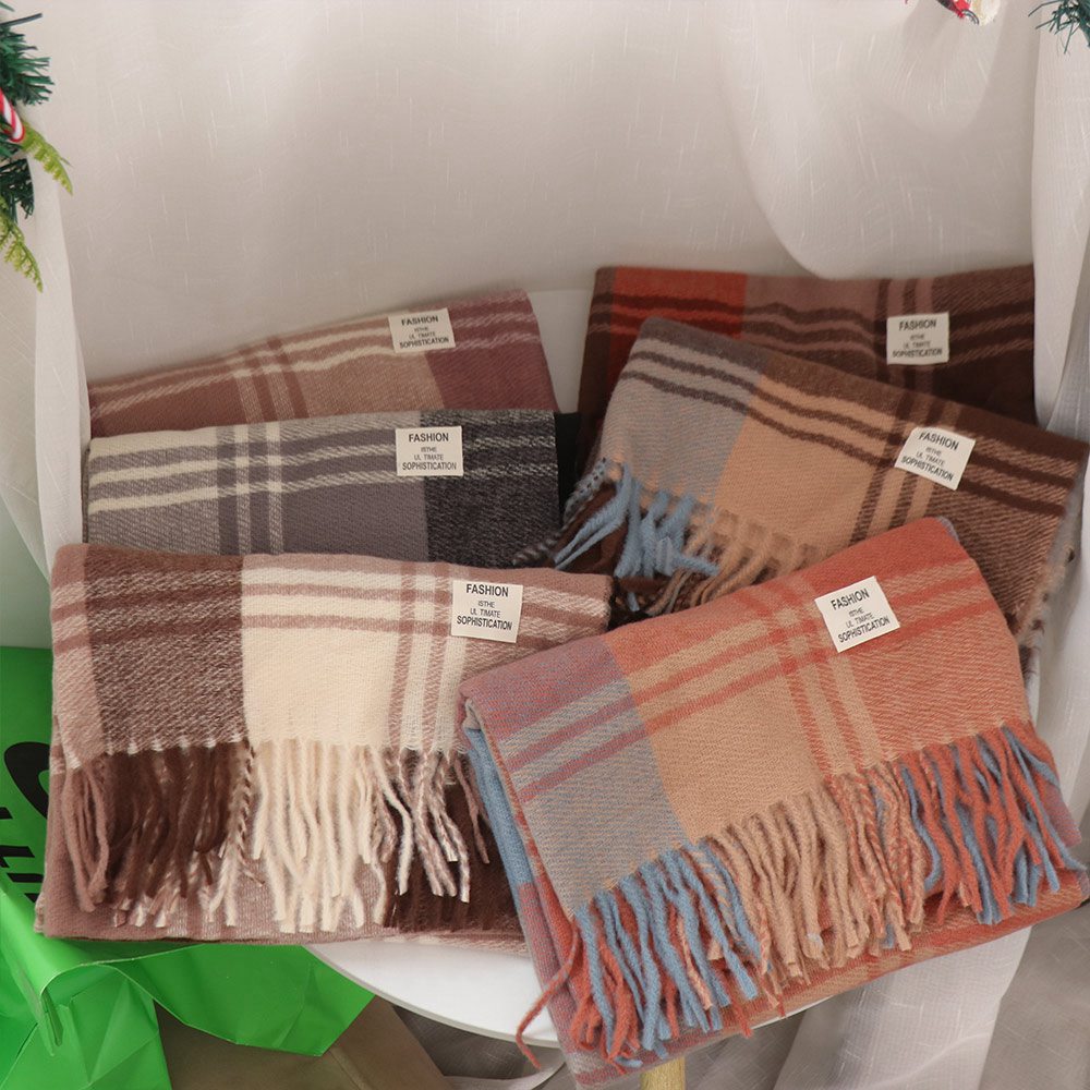 Casual Windproof Plaid Wool Sc - Wool Scarf Men recension och pris