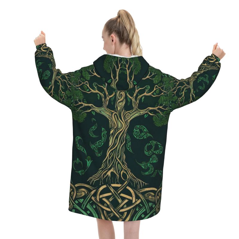 Tree of Life Celtic Pattern Bl - Sherpa Hoodie Fleece recension och pris