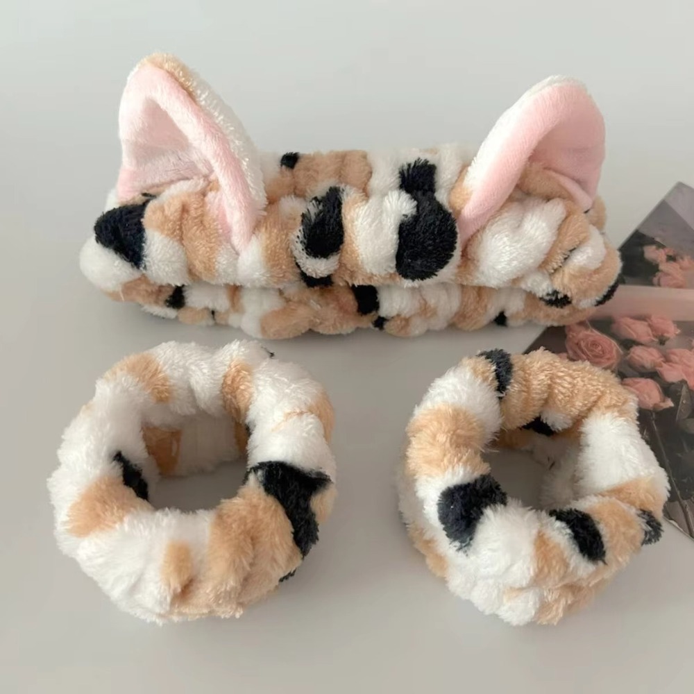 3pcs/set Leopard Print Cute Ca - Winter Headband Fleece recension och pris