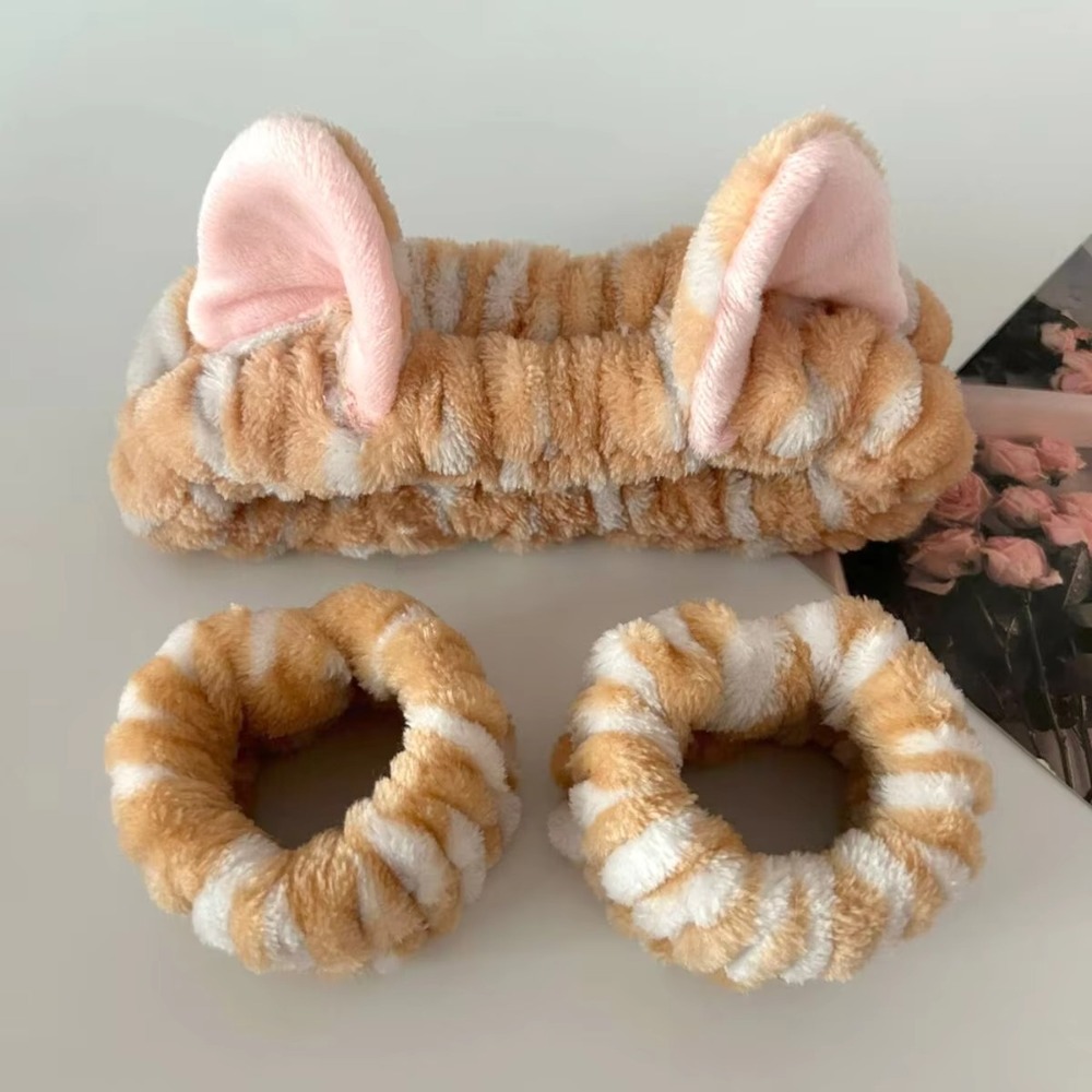 3pcs/set Leopard Print Cute Ca - Winter Headband Fleece recension och pris
