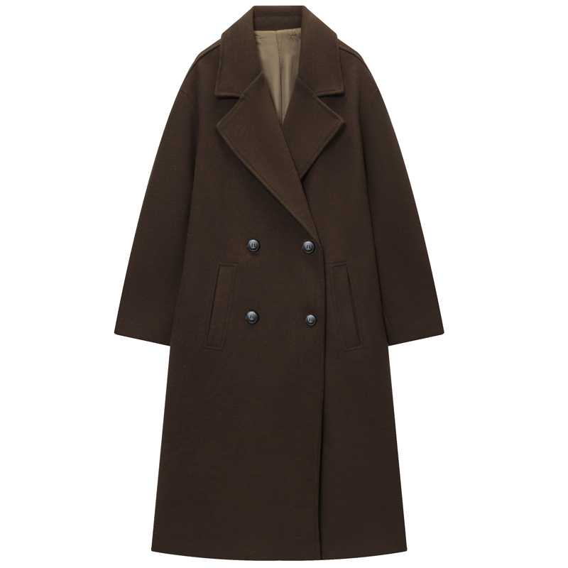 HXAO Women's Coat Brown Tweed  - Wool Coat Peacoat recension och pris