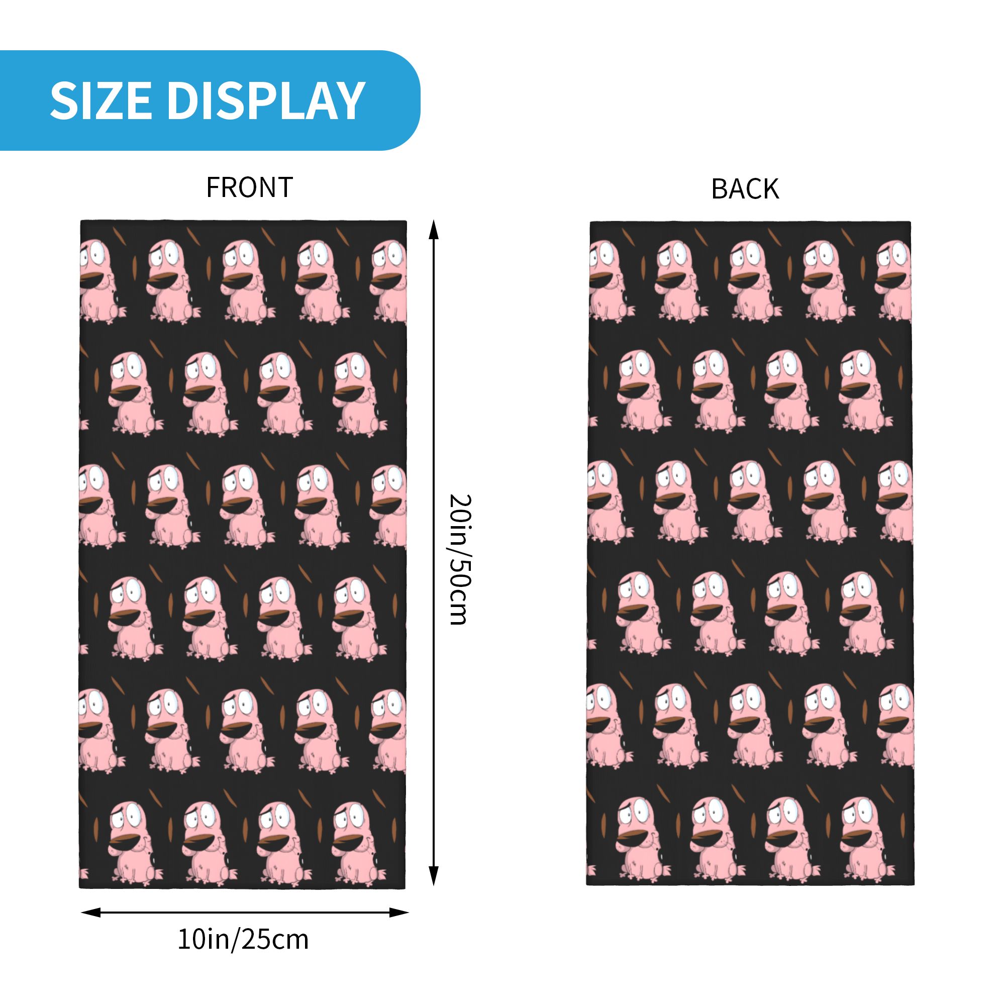 Custom Cartoon Courage Dog Win - Neck Gaiter Fleece recension och pris