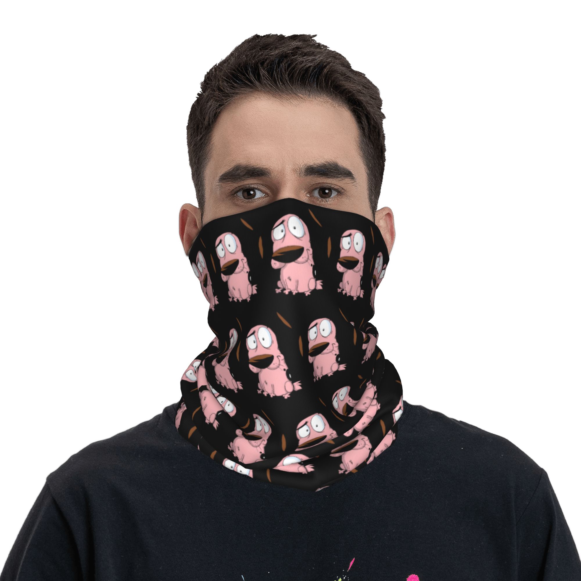 Custom Cartoon Courage Dog Win - Neck Gaiter Fleece recension och pris