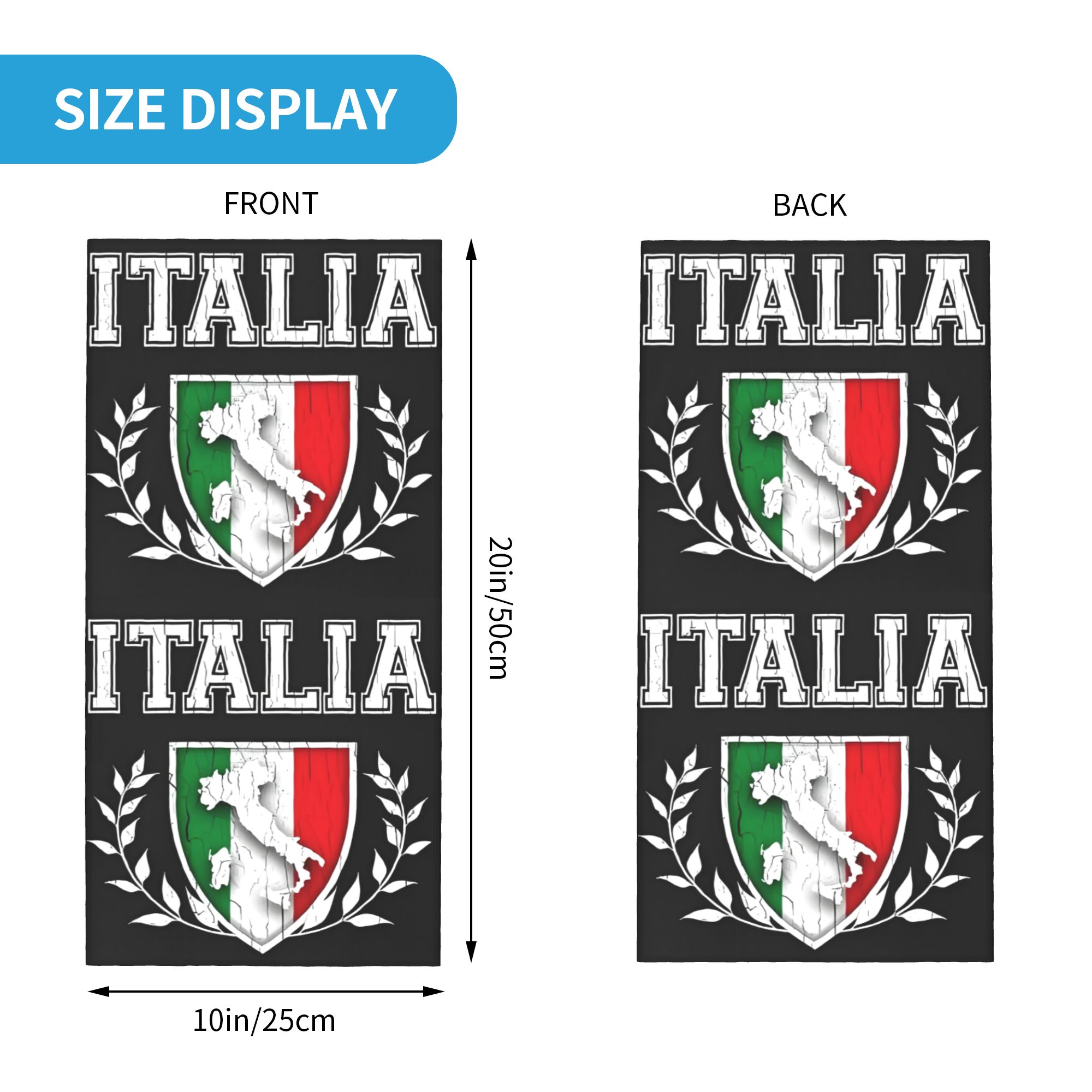 Custom Italy Flag Bandana Neck - Neck Gaiter Fleece recension och pris