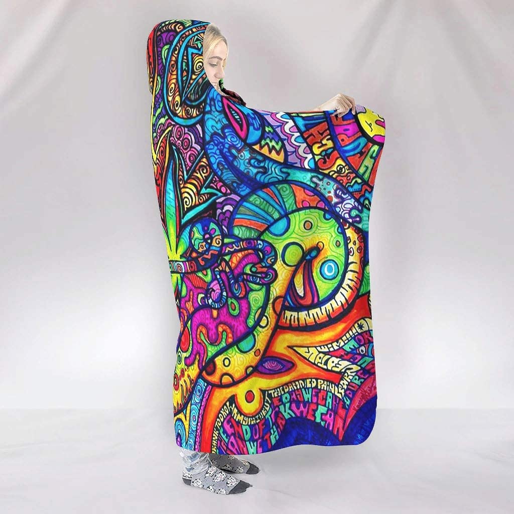Abstract Bright Trippy Rainbow - Sherpa Hoodie Fleece recension och pris