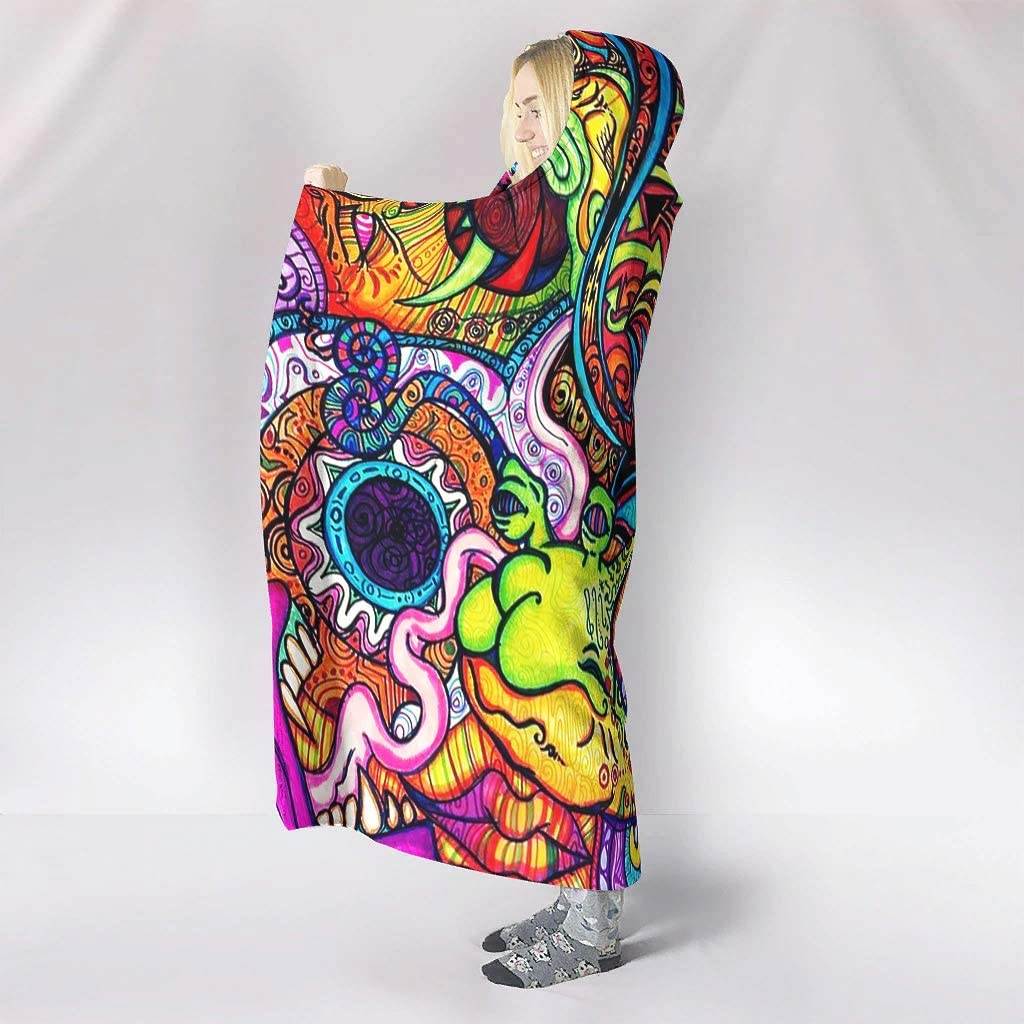 Abstract Bright Trippy Rainbow - Sherpa Hoodie Fleece recension och pris