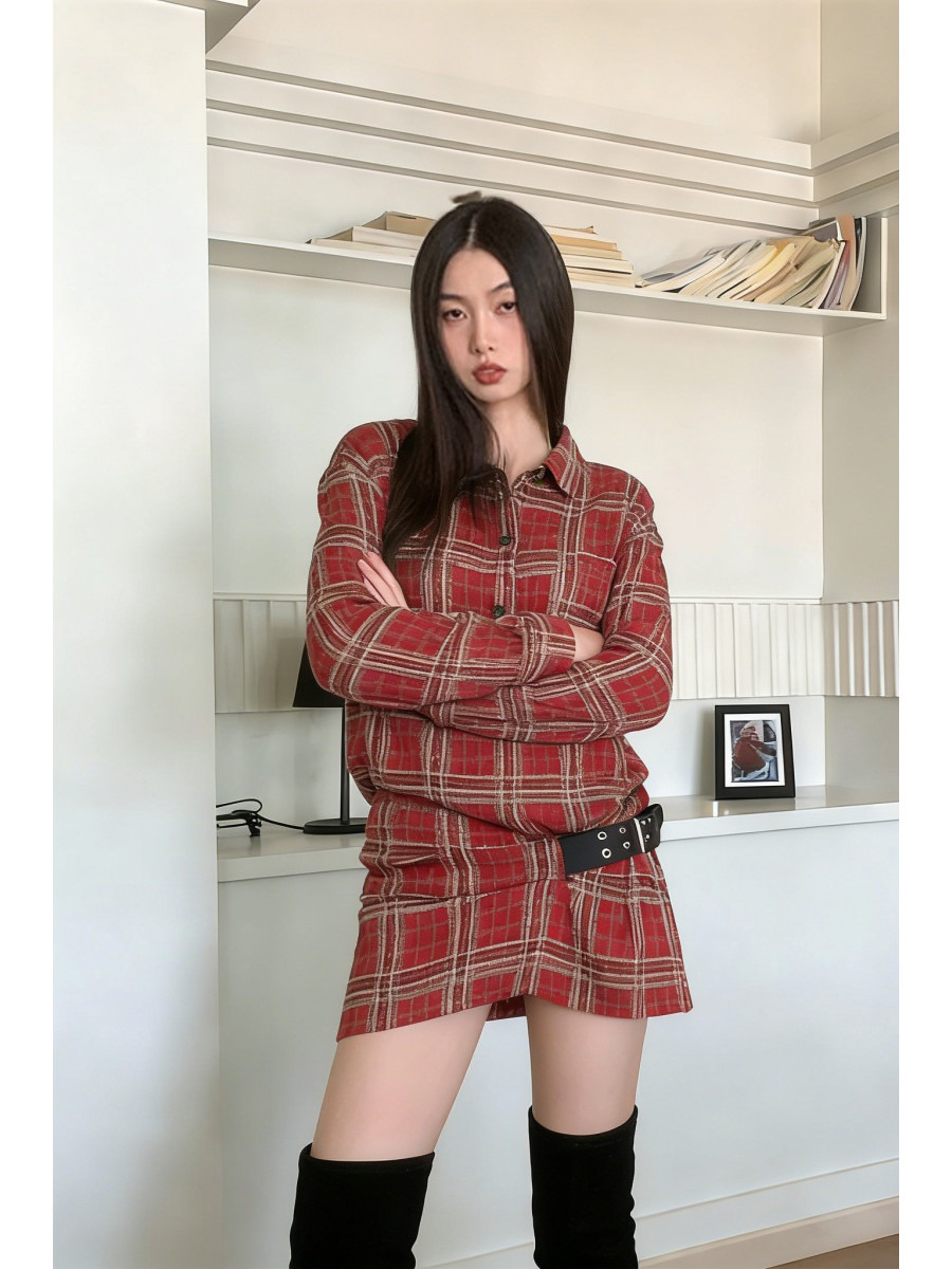 Punk Plaid Flannel Shirt Dress - Flannel Shirt Lined recension och pris
