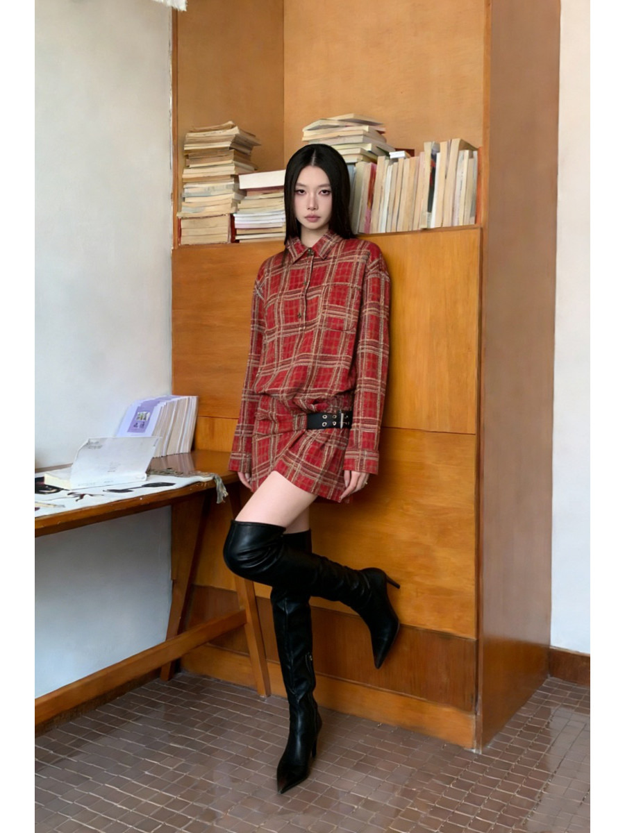Punk Plaid Flannel Shirt Dress - Flannel Shirt Lined recension och pris