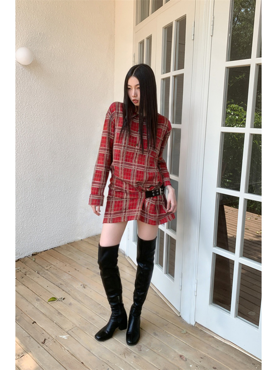 Punk Plaid Flannel Shirt Dress - Flannel Shirt Lined recension och pris