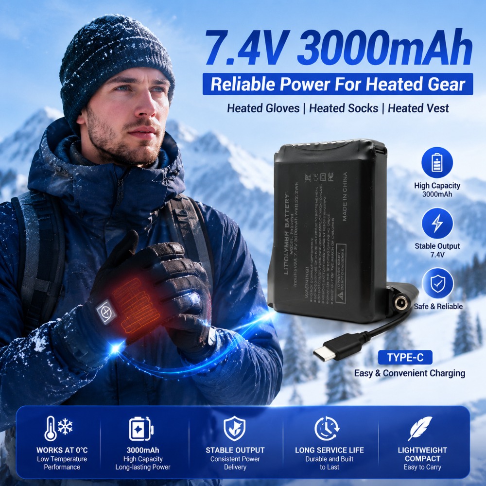 7.4V 3000mah Heated Gloves Bat - Heated Vest Battery recension och pris