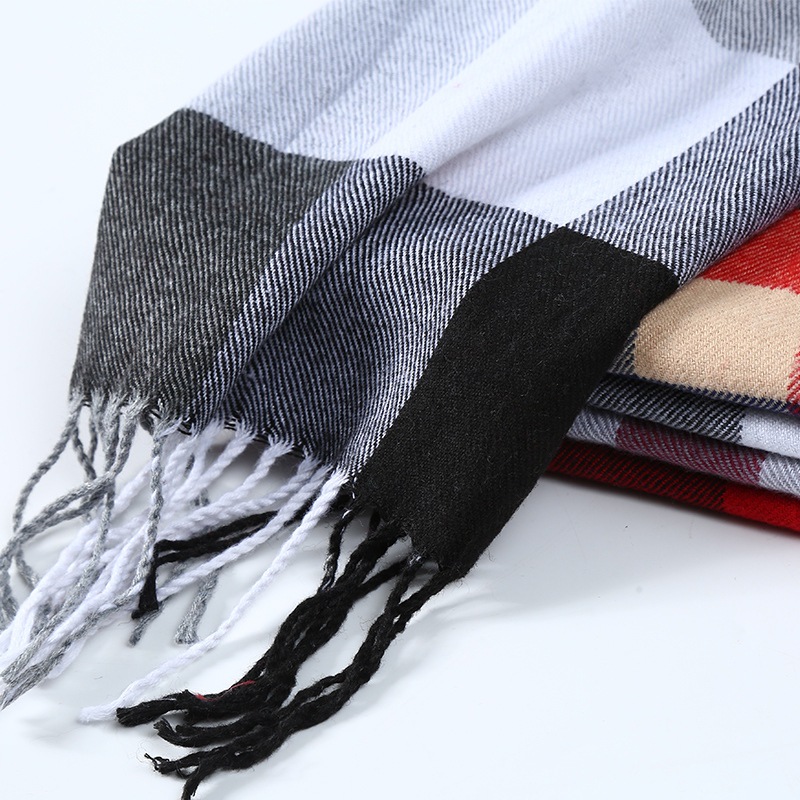 Winter Men Scarf Plaid Stripe  - Wool Scarf Men recension och pris